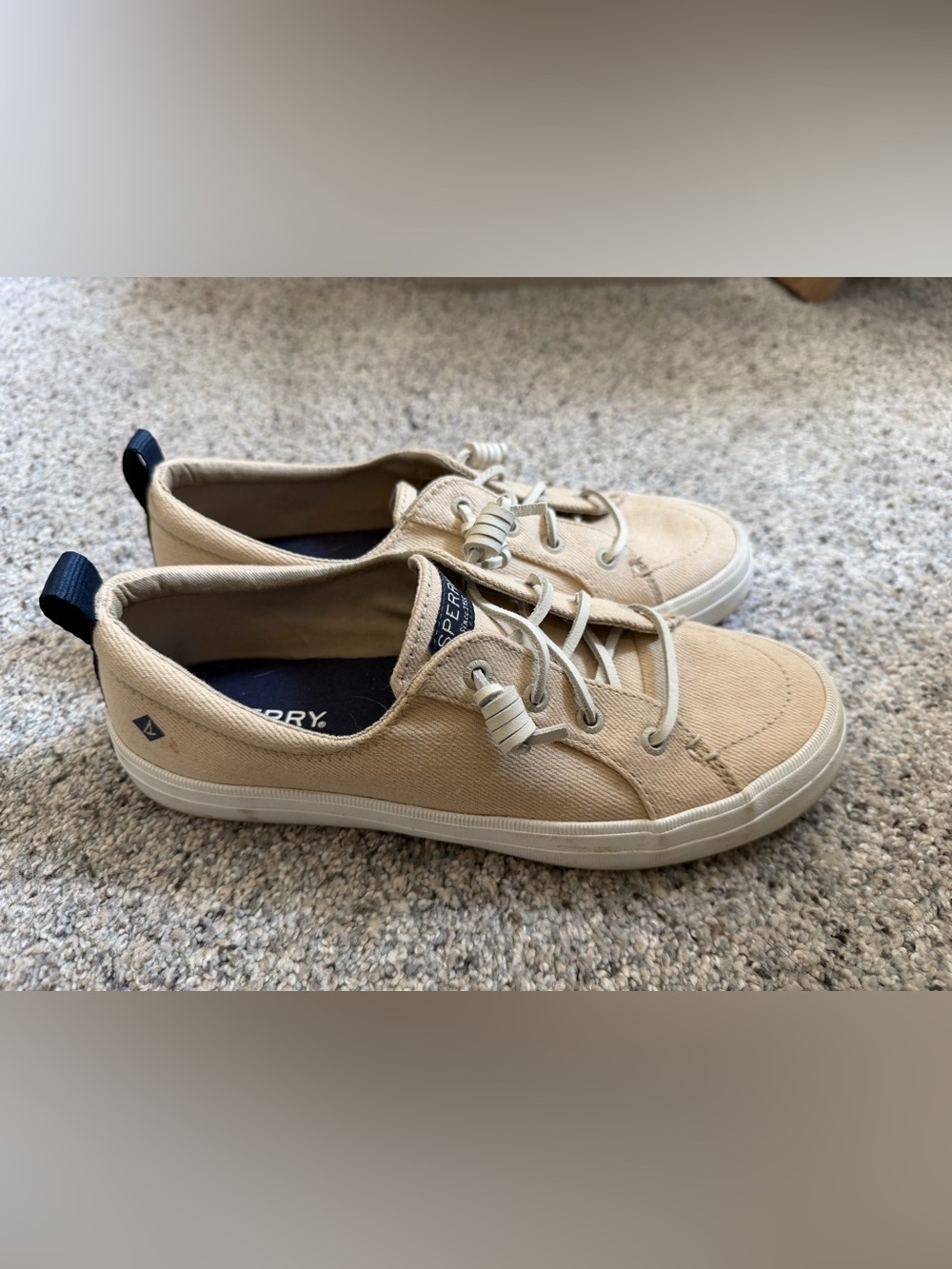 Sperry Tan Canvas Lace-Up Women's Sneakers